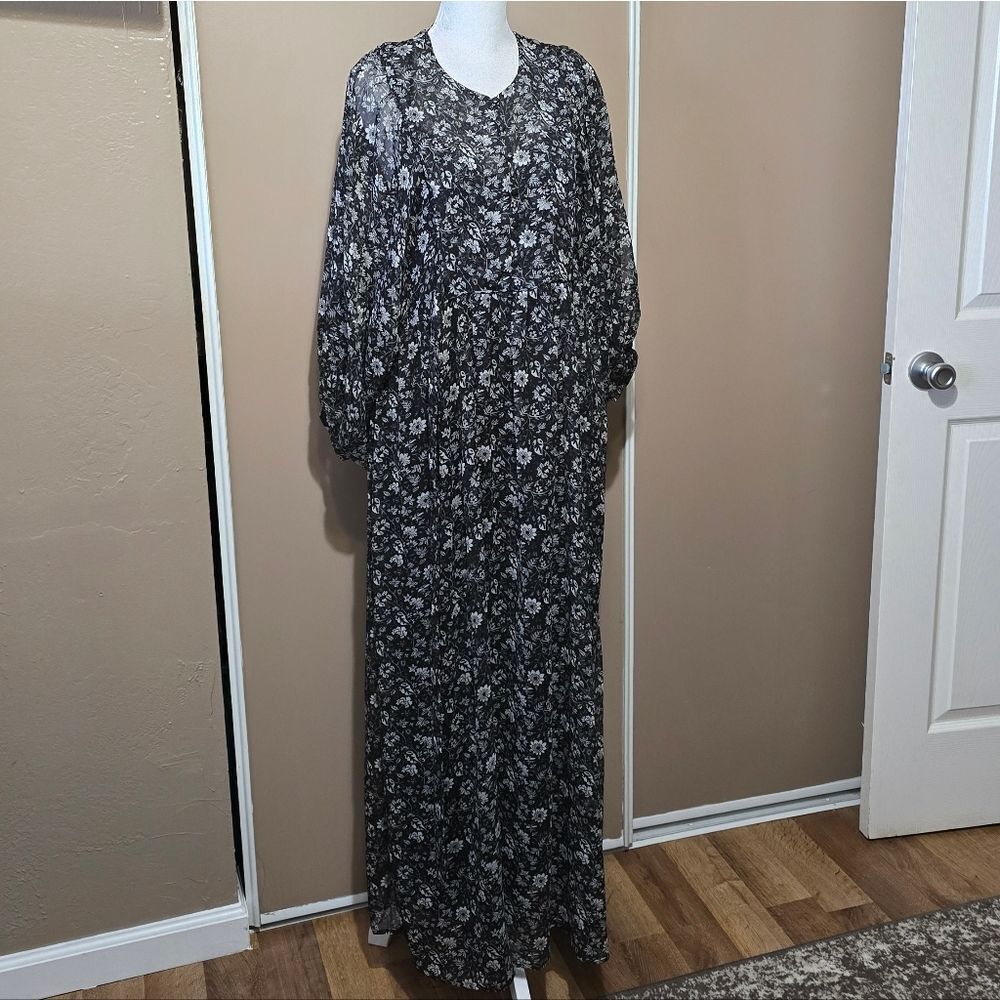 Lucky Brand Floral Black and White Maxi Dress